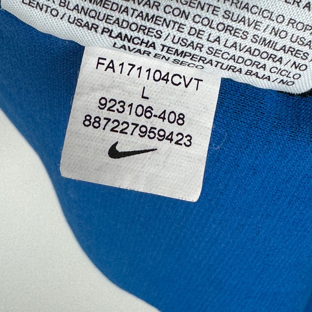 Nike AeroReact Golf Polo‎ Shirt Men Large Blue Black Striped Athletic Stretch - Picture 8 of 12